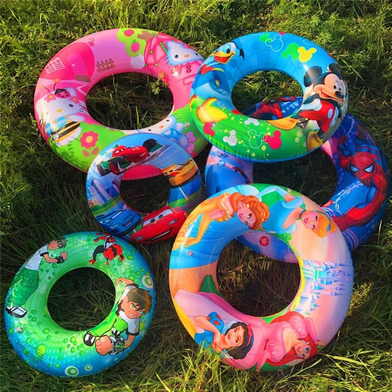 Cartoon Inflatable Swimming Ring Kids Pool Float Lifebuoy Underarm Swim Trainer 60cm 70cm 80cm 90cm