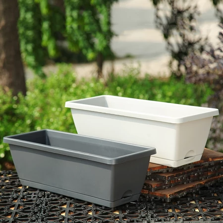 Rectangular Resin Plant Pots for Vegetables Flowers Balcony Garden Planter Box Home Gardening Planting Pot