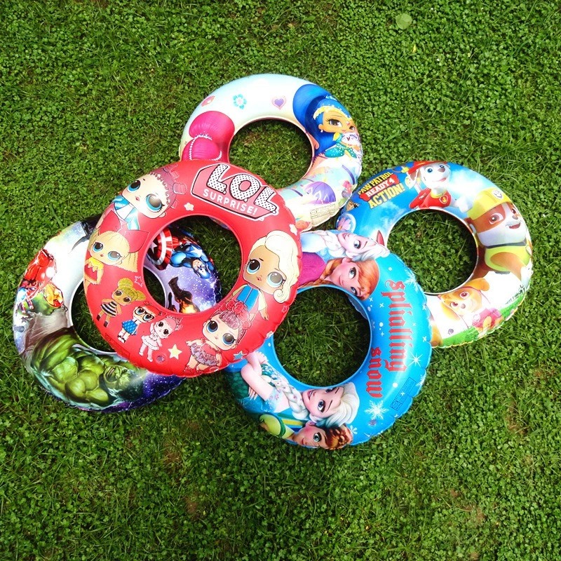 Cartoon Inflatable Swimming Ring Kids Pool Float Lifebuoy Underarm Swim Trainer 60cm 70cm 80cm 90cm
