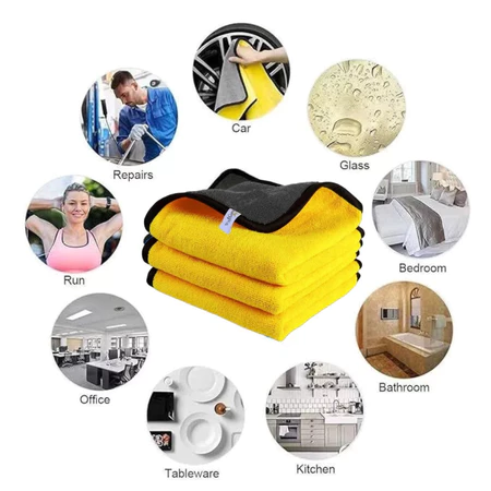 Super Absorbent Microfiber Car Wash Towel Lint Free and Double Thickened for Efficient Car Cleaning