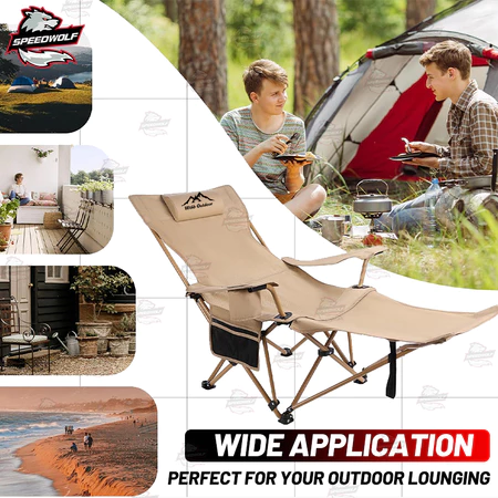Speedwolf Heavy Duty Folding Camping Chair – Portable Outdoor Chair for Fishing, Beach, Travel & Picnic