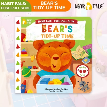 BEAR TALE Habit Pal Kids Interactive Sliding Book Push Pull Mechanism Early Education Learning Toy Book