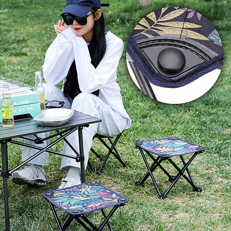 Multifunctional Folding Chair Outdoor Stool Portable Foldable Seat for Camping Beach Fishing Travel Lightweight Stool