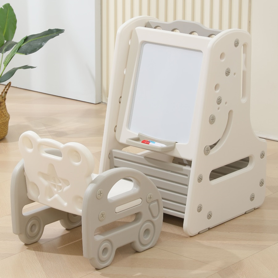 3 in 1 Multifunctional Book Shelf for Kids Baby Table and Chair for kids with DrawingBoard