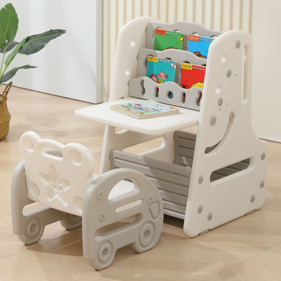 3 in 1 Multifunctional Book Shelf for Kids Baby Table and Chair for kids with DrawingBoard