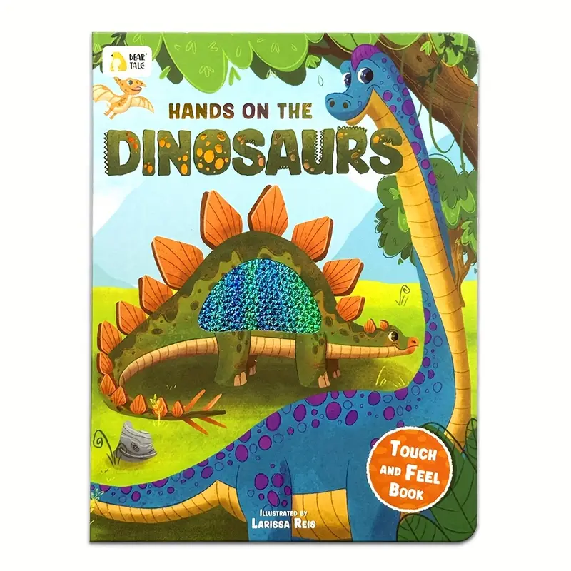 Kids Touch and Feel Dinosaur Book Sensory Learning Educational Picture Book for Toddlers