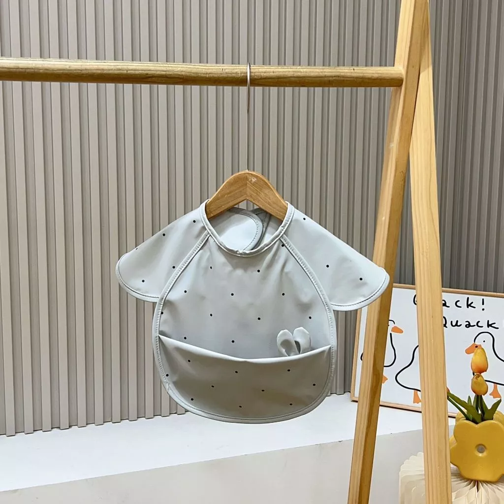 Toddler Baby Waterproof Feeding Bib Cartoon Sleeved Bib for Children Mess Proof Long Sleeve Feeding Apron Easy Clean