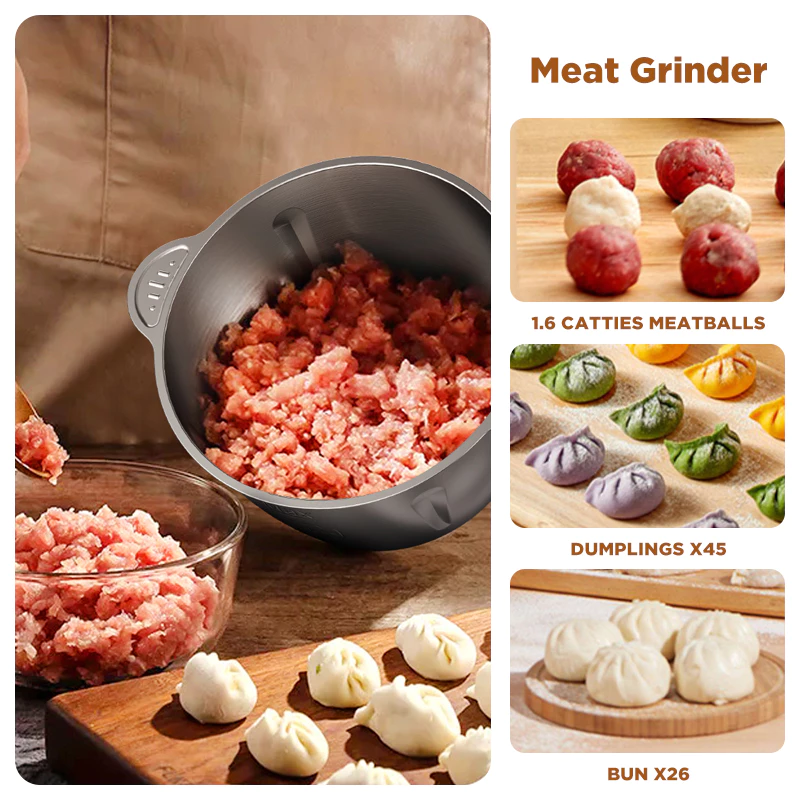 Dreepor Electric Meat Grinder Food Processor 2L 3L 5L Capacity Kitchen Appliance for Meat Vegetables Blender Chopper