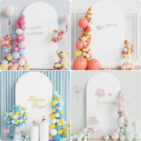 Wedding Arch Cover Round High Elastic Stretch Backdrop Cover for Ceremony Banquet Decoration Solid Color Arch Decor