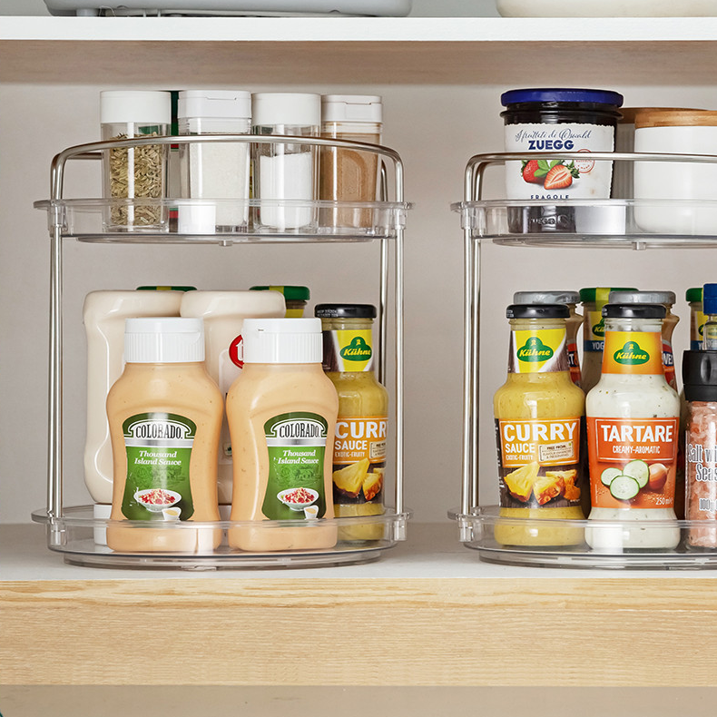 Rotating Spice Rack Multipurpose Turntable Organizer for Cabinet Kitchen Pantry Space Saving Storage Rack