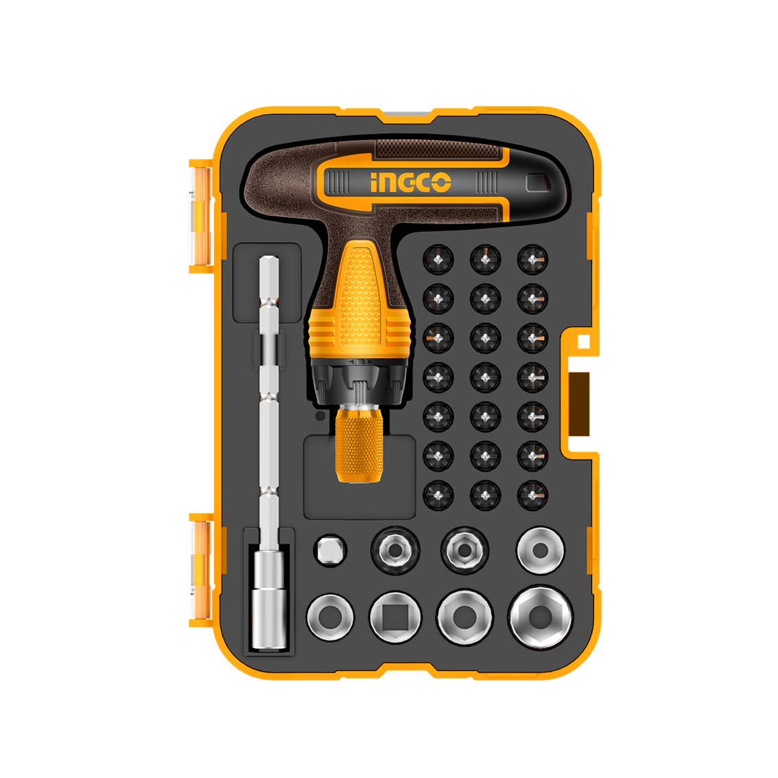 Ingco T Handle Wrench Screwdriver Set 24pcs 31pcs Heavy Duty Tool Kit HKSDB0188 HKSDB0318 for Repair Maintenance