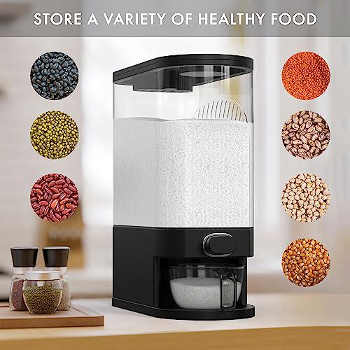 10KG Rice Dispenser Slim 12CM Width Fully Transparent Moisture Proof Sealed Grain Storage Container Kitchen Organizer White Black Red